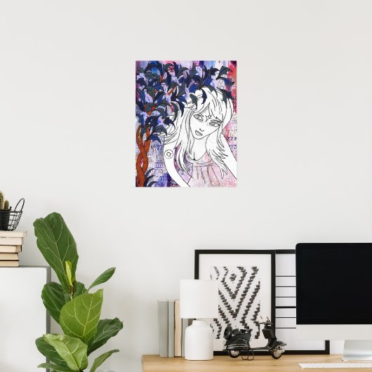 Sie, die durch den Weltraum reist von Meghan Oona Poster (Heimbüro)