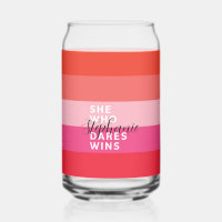 Sie, die es wagt, gewinnt Motivierend rosa Streife