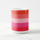 Sie, die es wagt, gewinnt Motivierend rosa Streife Kaffeetasse (Mittel)