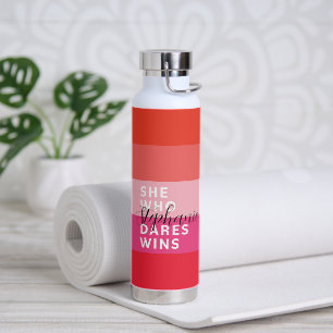 Sie Die Etwas Wagt Gewinnt Motivierende Rosa Strei Trinkflasche