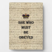 Sie, die gehorcht werden muss fotoplatte (Vorderseite)