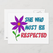 Sie, die respektiert werden muss postkarte (Vorne/Hinten)