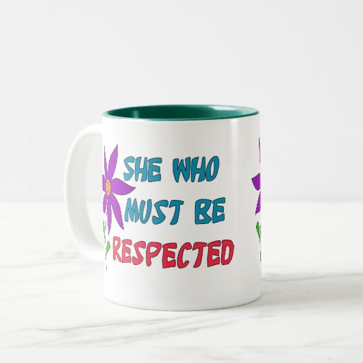 Sie, die respektiert werden muss zweifarbige tasse (Vorderseite Links)