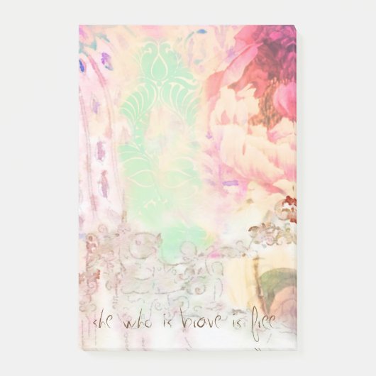 sie, die tapfer ist, ist frei klebriger Notizblock (Vorderseite)