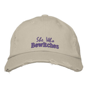 Sie die verzaubert Quote Rustikaler Lila Stein Cut Bestickte Baseballkappe
