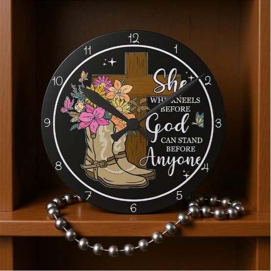 Sie, die vor Gott kniet Design Runde Wanduhr