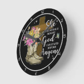 Sie, die vor Gott kniet Design Runde Wanduhr (Winkel)