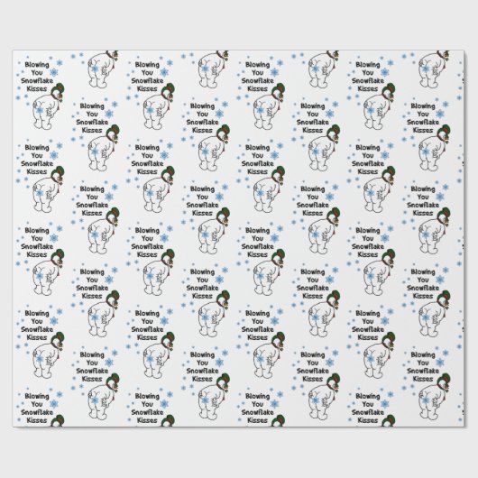 Sie durchbrennend, küsst Schneeflocke Packpapier (Flach)