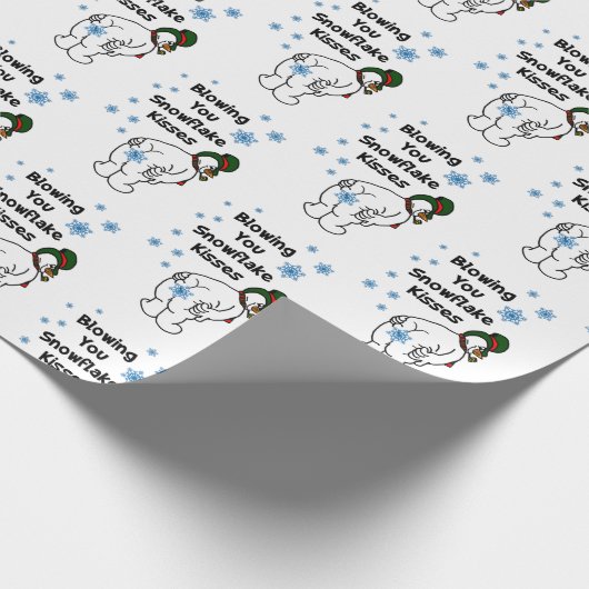 Sie durchbrennend, küsst Schneeflocke Packpapier (Ecke)