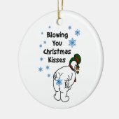Sie durchbrennend, küsst Weihnachten Verzierung Keramik Ornament (Links)