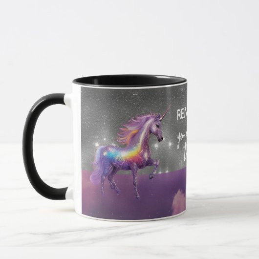 Sie dürfen Erholung Regenbogen Glitzer Unicorn Tasse (Links)