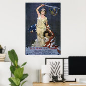 Sie dürfen nicht sterben ~ Vintagen WW1 Poster (Heimbüro)