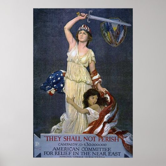 Sie dürfen nicht sterben ~ Vintagen WW1 Poster (Vorne)