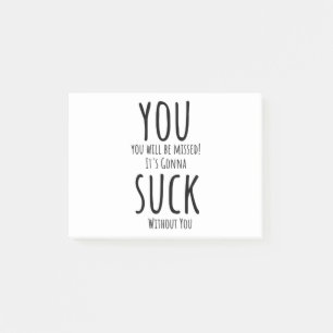 Sie entkommen, verlassend post-it klebezettel