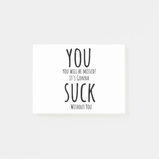 Sie entkommen, verlassend post-it klebezettel (Vorderseite)