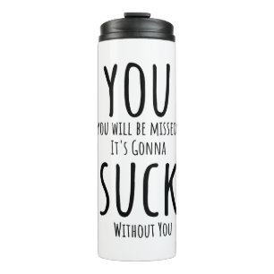 Sie entkommen, verlassend thermosbecher