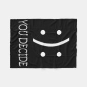 Sie entscheiden - Happy or Sad Face - Black - Uni Fleecedecke (Vorderseite (Horizontal))