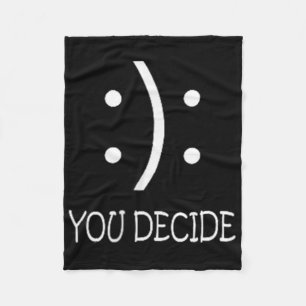Sie entscheiden - Happy or Sad Face - Black - Uni Fleecedecke