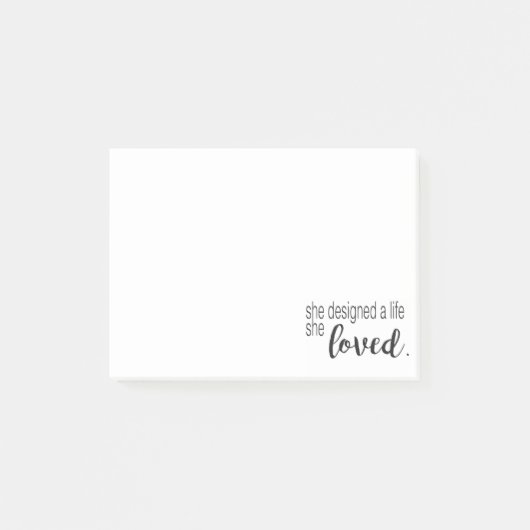 Sie entwarf ein Leben, das sie liebte Post-it Klebezettel (Vorderseite)