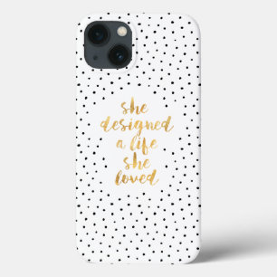 Sie entwarf ein Leben, das sie mit Goldfolie aus I Case-Mate iPhone Hülle