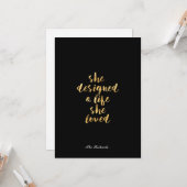 Sie entwarf ein Leben, das sie mit Goldfolie aus I Karte (Vorderseite/Rückseite Beispiel)