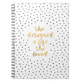 Sie entwarf ein Leben, das sie mit Imitatgoldfolie Notizblock (Vorderseite)