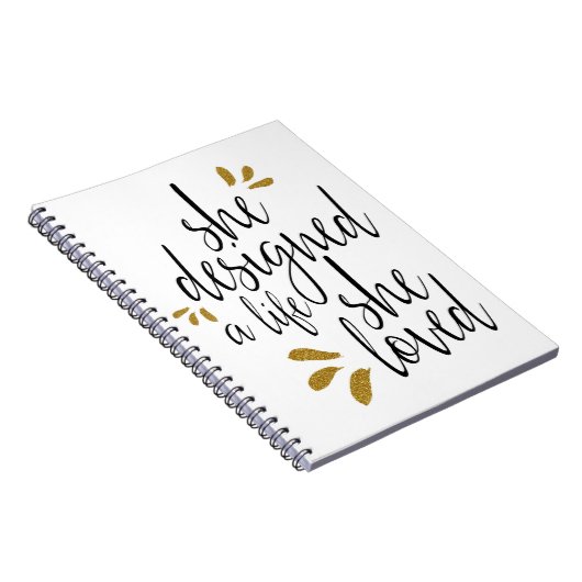 "Sie entwarf ein Leben, das sie" Zeitschrift Notizblock (Rechte Seite)