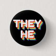 Sie/Er Pronouns Rainbow 3D Retro