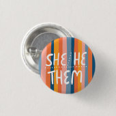 SIE/ER/SIE Pronouns farbenfrohe handsignierte Stre Button (Vorne & Hinten)