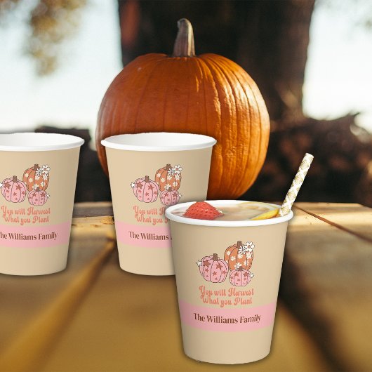 Sie ernten, was Sie Pflanze Erntedank Abendessen Pappbecher