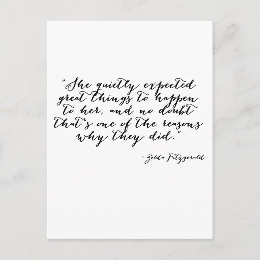 Sie erwartete ruhig Großes Postkarte (Vorderseite)