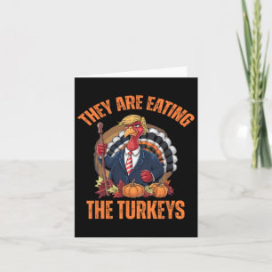 Sie essen den komischen Trump-Erntedank der Türkei Karte