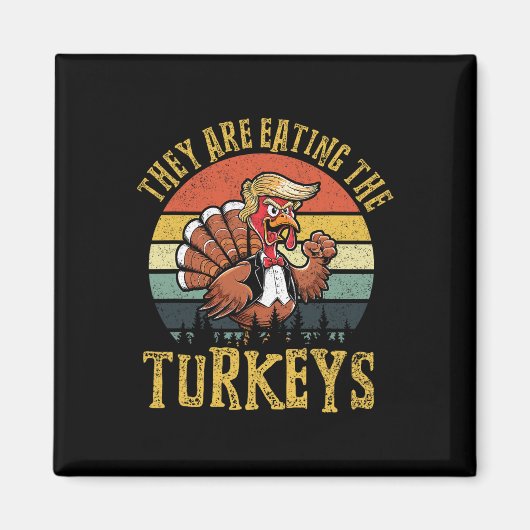 Sie essen den Truthühner Erntedank Türkei Magnet (Vorne)