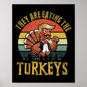 Sie essen den Truthühner Erntedank Türkei Poster