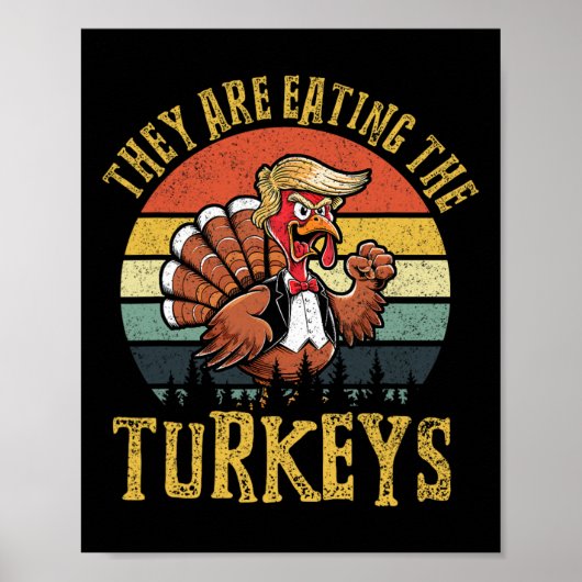 Sie essen den Truthühner Erntedank Türkei Poster (Vorne)