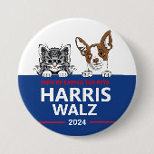 Sie essen die Haustiere - wählen Harris Walz Button (Vorderseite)