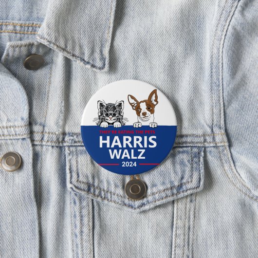 Sie essen die Haustiere - wählen Harris Walz Button (Beispiel)