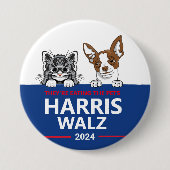 Sie essen die Haustiere - wählen Harris Walz Button (Vorderseite)