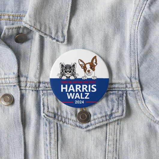 Sie essen die Haustiere - wählen Harris Walz Button (Beispiel)