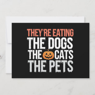 Sie essen die Hunde, die Katzen, die Haustiere Hal Einladung