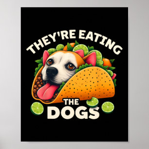 Sie essen die Hunde die Katzen die Haustiere Lusti Poster