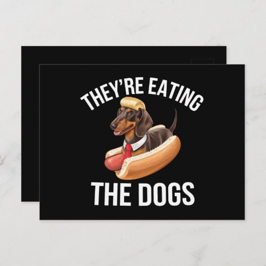 Sie essen die Hunde Donald Trump Debate 2024 Postkarte (Vorne/Hinten)