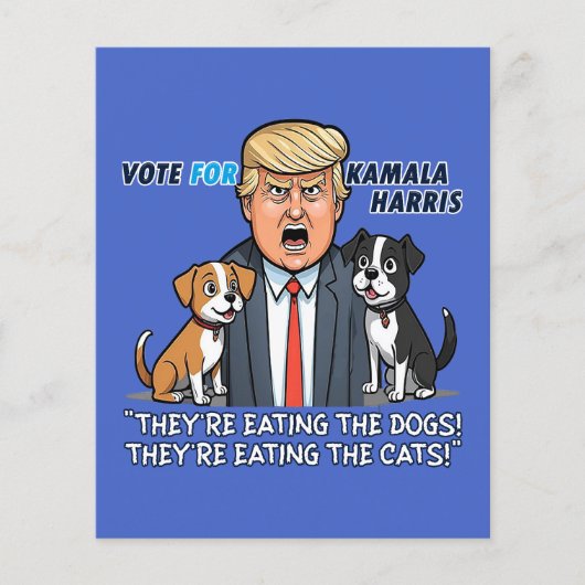 Sie essen die Hunde Funny Trump Kamala 2024 Flyer (Vorne)