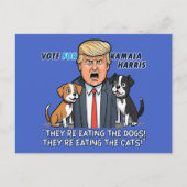 Sie essen die Hunde Funny Trump Kamala Postkarte (Vorderseite)