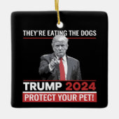 Sie essen die Hunde Trump 2024-Debatte Keramikornament (Vorderseite)