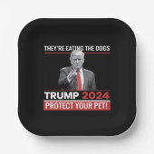Sie essen die Hunde Trump 2024-Debatte Pappteller (Vorderseite)