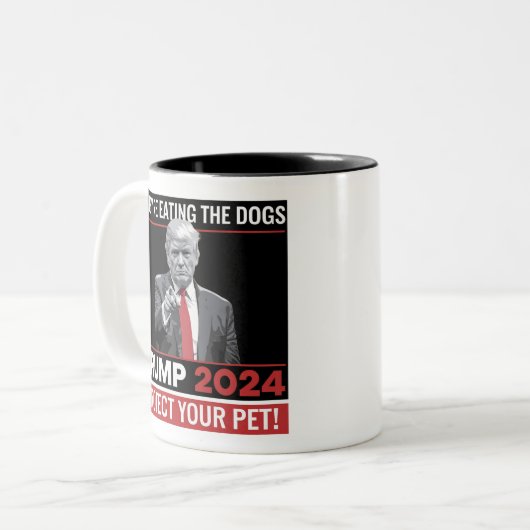 Sie essen die Hunde Trump 2024-Debatte Zweifarbige Tasse (Vorderseite Links)