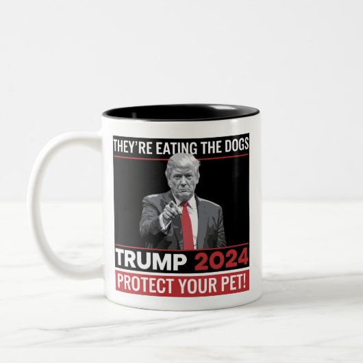 Sie essen die Hunde Trump 2024-Debatte Zweifarbige Tasse (Links)