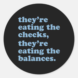 Sie essen die Karos. Sie essen den Balken Runder Aufkleber