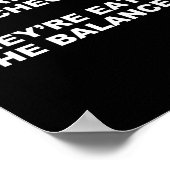 Sie essen die Schecks. Sie essen die Lanzen. Poster (Ecke)